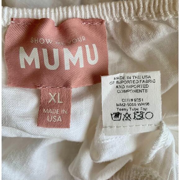 Show Me Your Mumu Teeny Tube Top in White Size XL Stretch Beach Summer Party - Picture 3 of 3